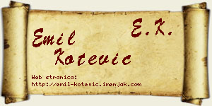 Emil Kotević vizit kartica